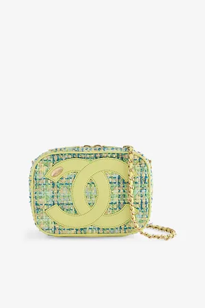Reselfridges Womens Pre-Loved Chanel Tweed Cc Mania Camera Bag