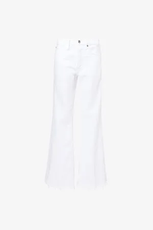 Frame Womens Lax Flared-Leg Mid-Rise Jeans
