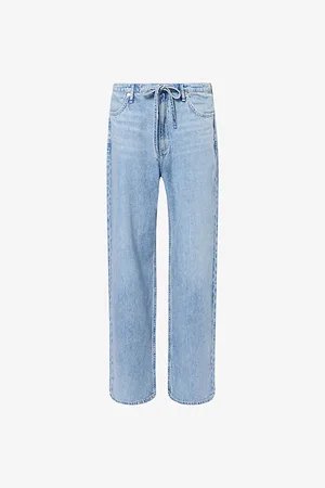 RAG&BONE Womens Phoebe Ultra Featherweight Wide-Leg Mid-Rise Cotton-Blend Jeans