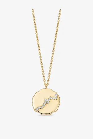 ASTLEY CLARKE Womens Asteri 14ct Yellow-Gold and 0.09ct Lab-Grown Diamond Necklace