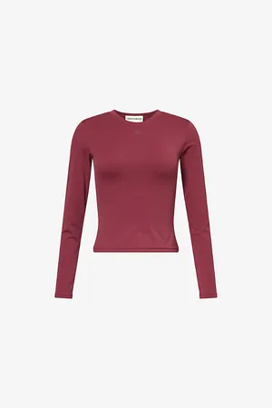 The Couture Club Womens Sculpting Long-Sleeve Stretch-Woven Top