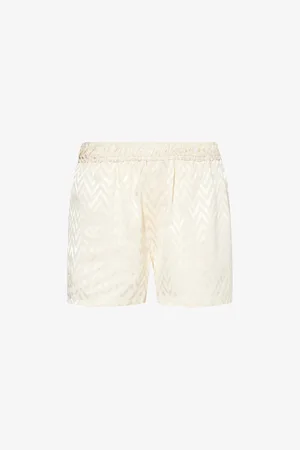 Missoni Womens Chevron-Pattern Relaxed Satin Shorts