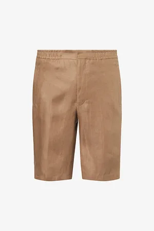 corneliani Mens Pure Regular-Fit Linen Shorts