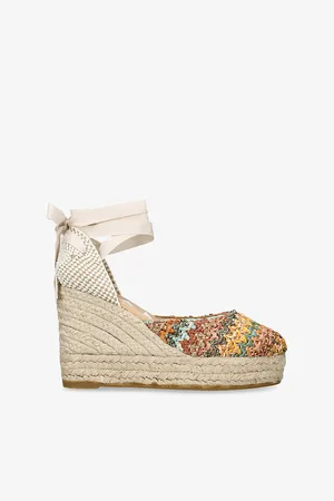 MANEBI Womens La Havana Raffia and Jute Espadrille Wedges