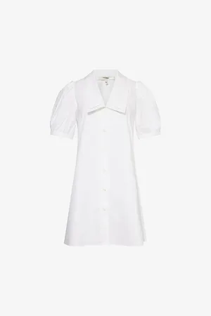 Frame Womens Sailor-Collar Cotton-Poplin Mini Dress