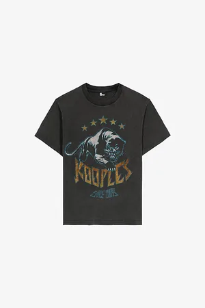 The Kooples Womens Graphic-Print Short-Sleeve Cotton T-Shirt