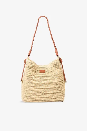 LK Bennett Womens Celeste Braided-Strap Raffia Tote Bag