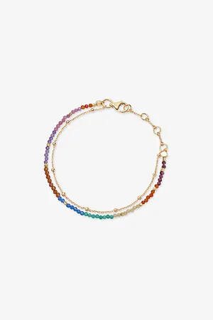 ASTLEY CLARKE Womens Biography Rainbow 18ct Yellow Vermeil and Gemstone Bracelet