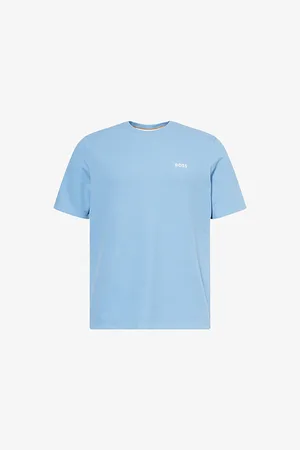 HUGO BOSS Mens Waffle Crewneck Cotton-Blend T-Shirt