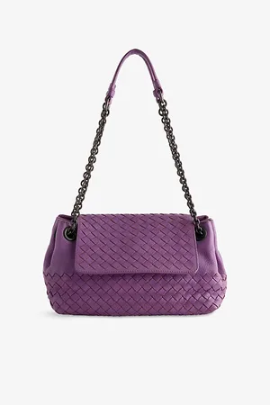 Reselfridges Womens Pre-Loved Bottega Veneta Madras Leather Shoulder Bag