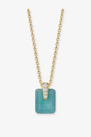 ASTLEY CLARKE Womens Deco 18ct Yellow Vermeil, Sapphire and Amazonite Pendant Necklace