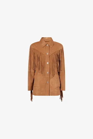 Stand Studio Womens Estee Fringed Suede Jacket