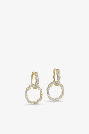 ASTLEY CLARKE Womens Asteri 14ct Yellow-Gold and 1.092ct Lab-Grown Diamond Hoop Earrings