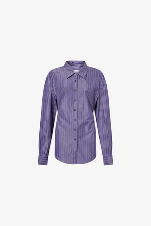 DRIES VAN NOTEN Womens Cenny Stripe Long-Sleeve Cotton Shirt