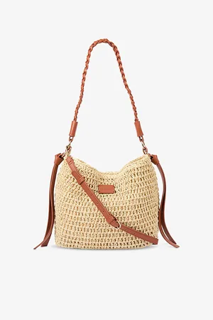 LK Bennett Womens Issie Detachable-Strap Raffia Cross-Body Bag