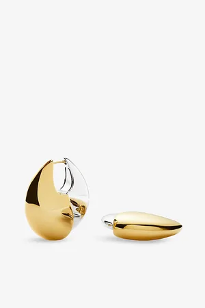 Missoma Womens Pebble Large 18ct Yellow Gold and Rhodium-Plated Brass Hoop Earrings