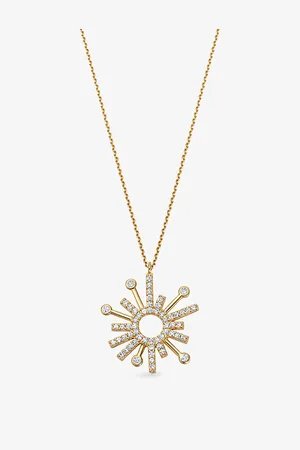 ASTLEY CLARKE Womens Nova 14ct Yellow- and 0.329ct Lab-Grown Diamond Drop Pendant Necklace