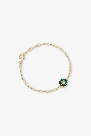 ASTLEY CLARKE Womens Polaris 18ct Yellow Vermeil and Malachite Locket Bracelet