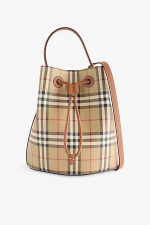 Burberry Womens Tb Small Canvas Bucket Bag