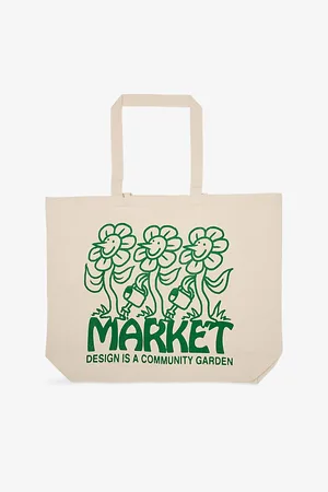MARKET Mens Text-Print Cotton Tote Bag