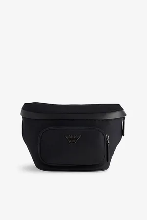 Emporio Armani Mens Logo-Embellished Nylon Belt Bag
