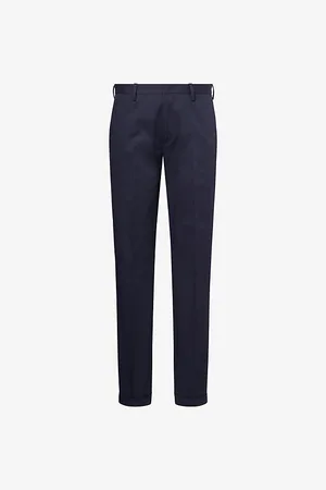 Paul Smith Mens Tapered-Leg Mid-Rise Stretch-Cotton Trousers
