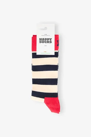 Happy Socks Mens Willy Striped Cotton-Blend Socks