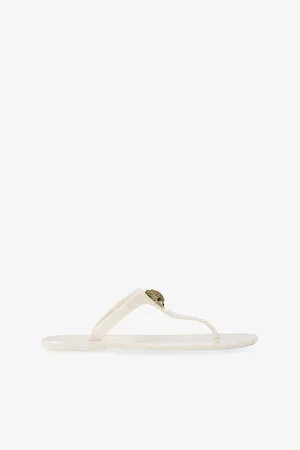 Kurt Geiger Womens Maddison Faux-Leather Flat Sandals