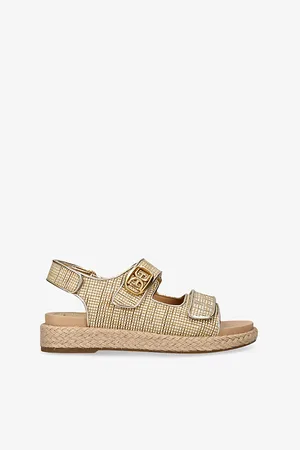 Sam Edelman Womens Arlo Branded-Buckle Woven Sandals