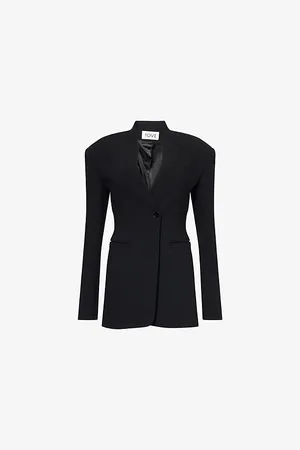 TOVE Womens Aster Collarless Wool-Blend Jacket