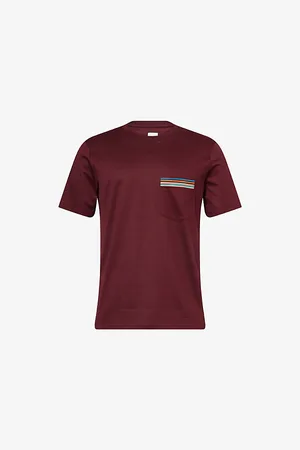 Paul Smith Mens Striped Chest-Pocket Cotton-Jersey T-Shirt