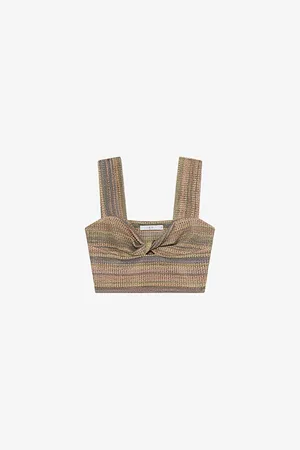 IRO Womens Eloy Striped Knitted Crop Top