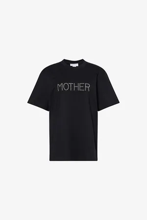 Stella McCartney Womens Stud-Embellished Oversized-Fit Cotton-Jersey T-Shirt