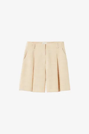 Claudie Pierlot Womens Mid-Thigh High-Rise Pleated Woven Shorts