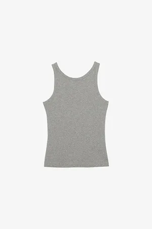 Reiss Womens Lara Low-Back Ribbed Stretch-Cotton Vest