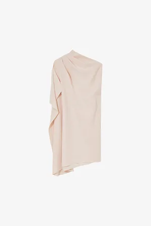 Reiss Womens Ellery One-Shoulder Draped Woven Mini Dress