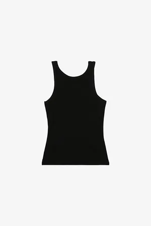 Reiss Womens Lara Low-Back Ribbed Stretch-Cotton Vest