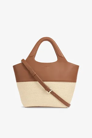 LK Bennett Womens Carly Raffia and Leather Cross-Body Bag