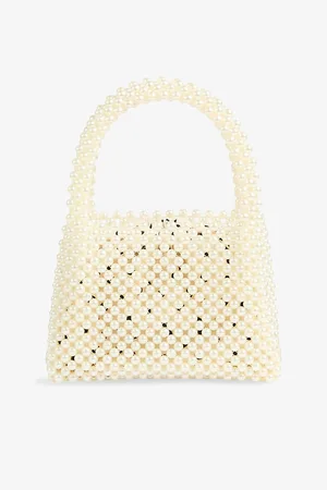 LK Bennett Womens Pearl Bead-Embellished Mini Acrylic Top-Handle Bag