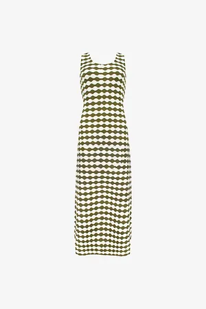 Ro&Zo Womens Diamond-Pattern Sleeveless Knitted Maxi Dress