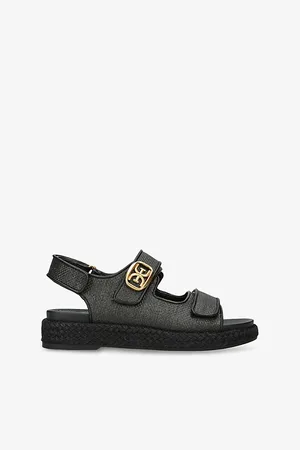 Sam Edelman Womens Arlo Branded-Buckle Woven Sandals