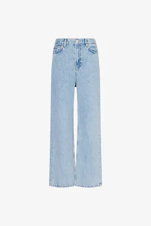WARDROBE.NYC Womens Low-Rise Straight-Leg Denim Jeans