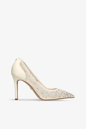 Sam Edelman Womens Hazel Rhinestone-Embellished Mesh Courts