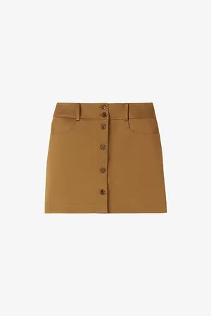 Claudie Pierlot Womens Button-Down High-Rise Stretch-Cotton Mini Skirt