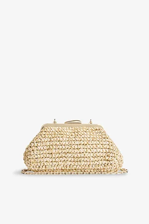 LK Bennett Womens Alexa Braided Paper Clutch Bag