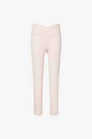 The Couture Club Womens Sculpting Crossover-Waistband Stretch-Woven Leggings
