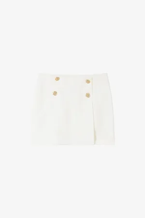 Claudie Pierlot Womens Button-Embellished Mid-Rise Woven Skort