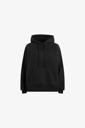 AllSaints Womens Stacks Talon Brand-Embroidered Relaxed-Fit Cotton-Jersey Hoody