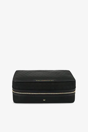 Anya Hindmarch Womens Baby Emergency Logo-Jacquard Leather and Woven Kit