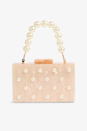 LK Bennett Womens Malia Pearl Resin Box Clutch Bag